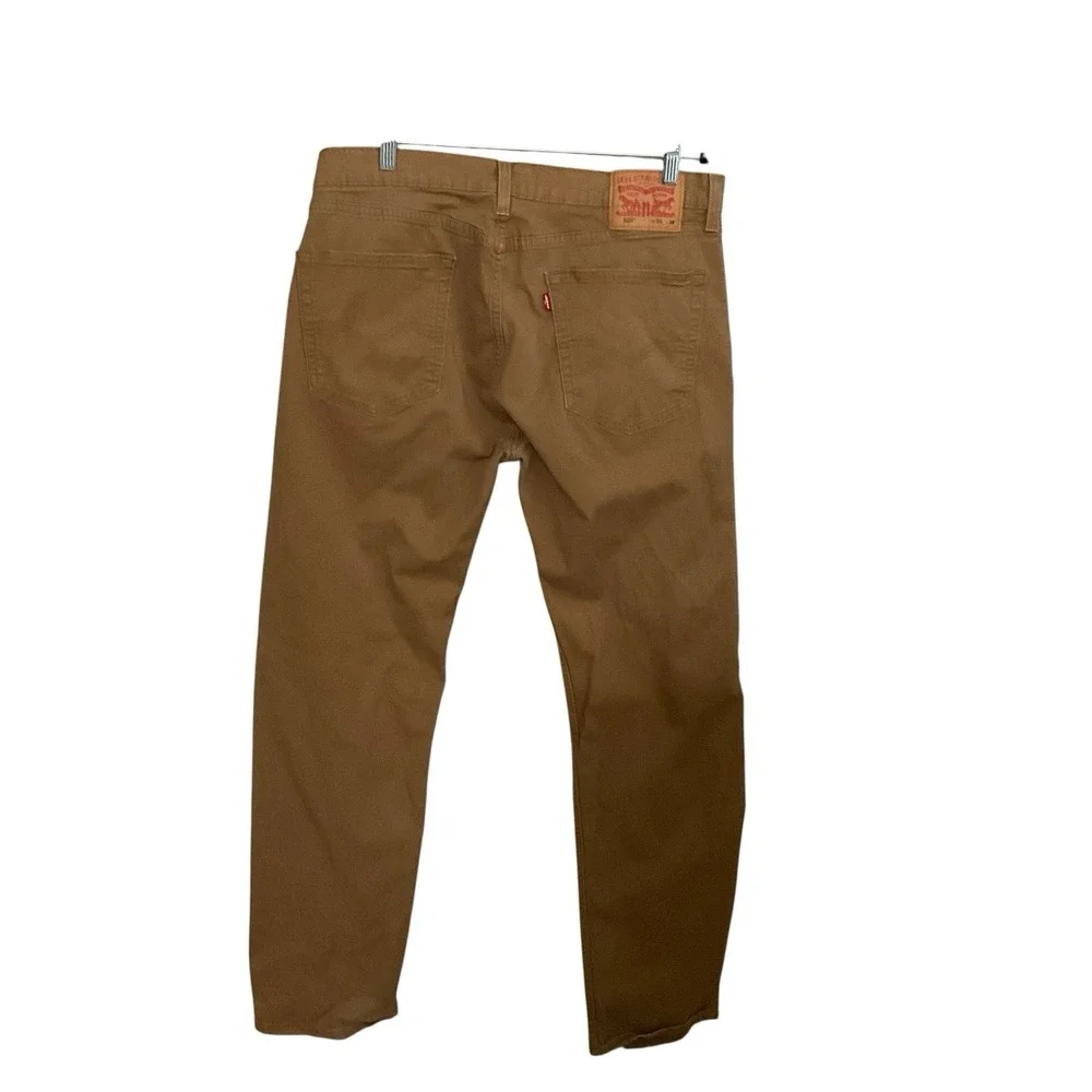 Levis 505 Jeans Mens 36x34 (36X 33) Stretch Regular Straight Leg Brown Casual